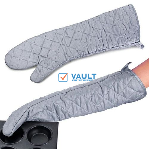 Heat Resistant Kitchen Cotton Thickened Pair Of Oven Gloves