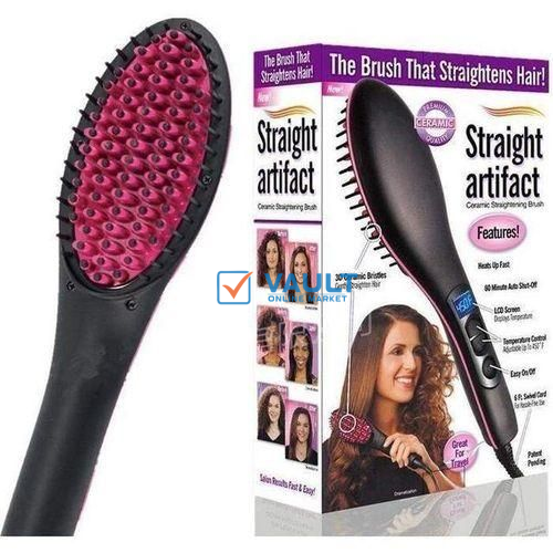 Unisex Hair Straightener Comb - Black