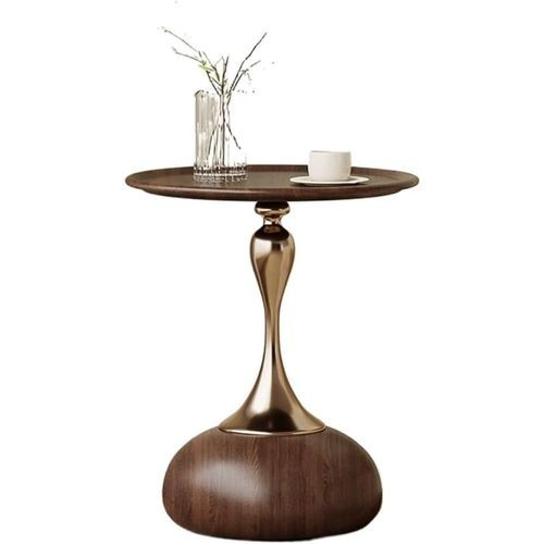 Coffee Table Side Table Small Household Cream Style Bed Sofa Side Table Iron Small Round Table Bedroom Bedside Table Small End Tables Fluted Circle Decorative Drink Martini Table - Multicolor