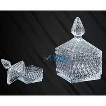 Transparent Crystal Relief Salt Storage Glass Jar Sugar Bow