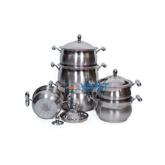 Regail 12 Piece Heavy Stainless Steel Saucepans Cookware Pots - Silver