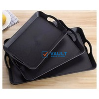 Pack Of 3 Deep Rectangular Restaurant Cafe Hotel Kitchen Plastic Custom Non-slip Trays Set Serving Tray