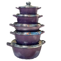 10pcs Die Casting Non-stick Saucepans Aluminum Cooking Pots Pans Cookware Set-