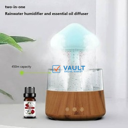 Mushroom Motion Sensor Rain Dripping Cloud Humidifier Night Light Aromatherapy Essential Oil Diffuser with 7 Colors LED Lights Water Drop Baby Sleep Sound Player- Multicolor