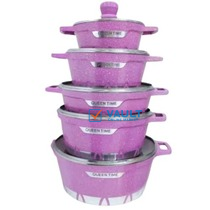 Queen Time Die-Cast Granite Non-Stick Cooking Pot Set Of 5pcs- Color May Vary