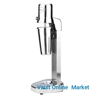 Commercial Milkshake Maker Stainless Steel Drink Mixer Milkshake Machine Tea Shop Special Mixer Milk Foam Tea Snowstorm Machine (Single Spindle with 2 cups)- Silver