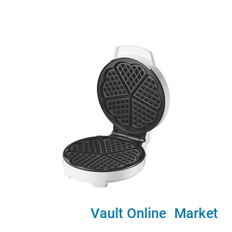 Dsp Waffle Maker With Mini Heart-Shaped Waffles Grill -White. .