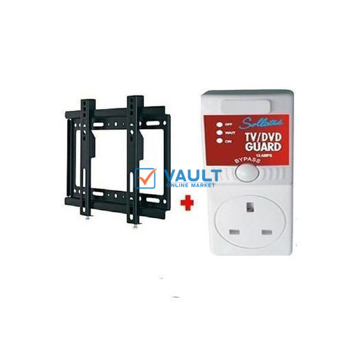 Solatek Wall Mount For 14''-42" LED/LCD/Plasma TV - Black + TV Guard