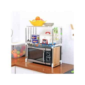 Microwave Stand Storage Organizer Rack - Silver