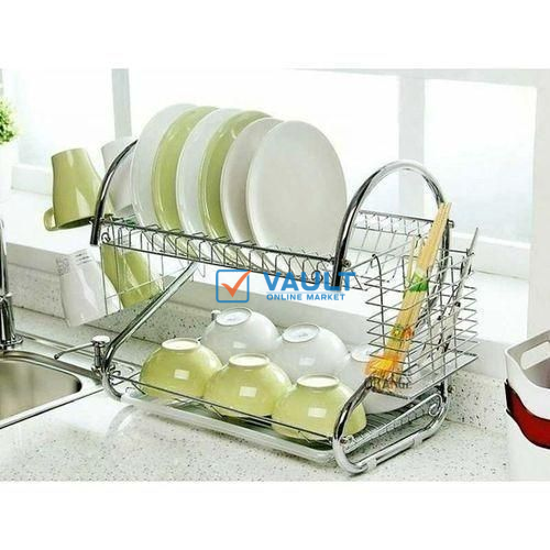 2 Tier Dish Drainer - Silver
