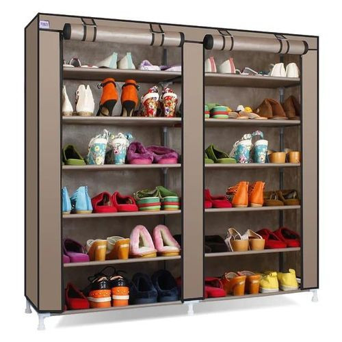 Hcx 12 Layer Cloth Cabinet Double Dustproof & Dampproof Shoe Rack Storage Organizer Shelve -Multicolor