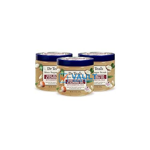 Dr Teal's Shea Sugar Body Scrub, Shea Butter with Almond Oil & Essential Oils,
