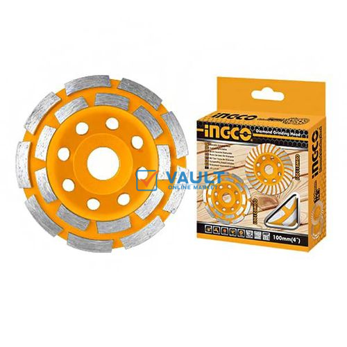 INGCO Double Row Cup Grinding Wheel 125mm - Orange/Silver
