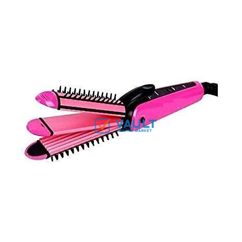Hair Care Collection 3 in 1 Multifunction Perfect Curl and Straightener - Pink