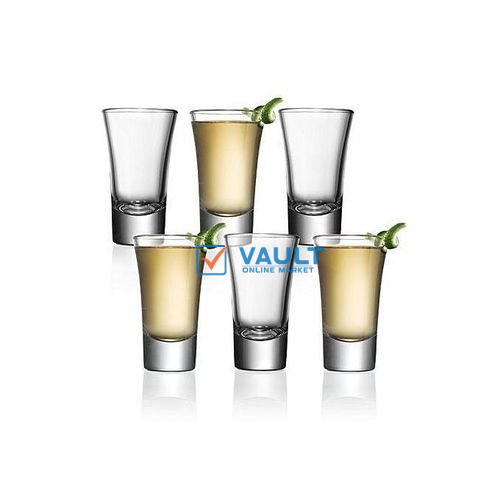 6 Pieces Of Heavy Base Shot Glasses - Colorless