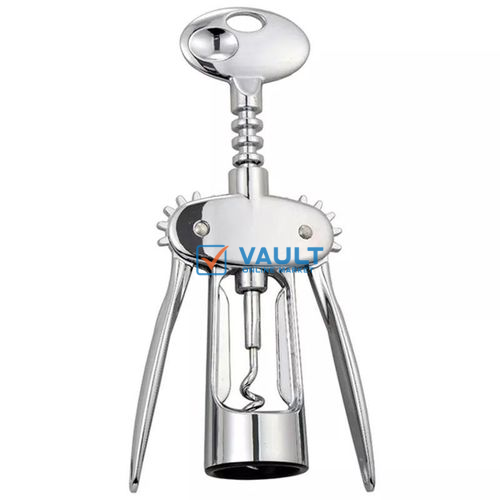 Wine Opener, Wing Corkscrew, Metal Manual Wine Bottle Opener - Silver