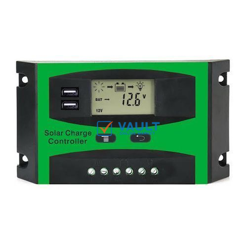 Pwm Solar Charge Controller 30A 12V 24V Auto PWM With 5V Dual USB Port Multiple Protection LCD Display Solar Panel Charging Discharging Regulator - Green