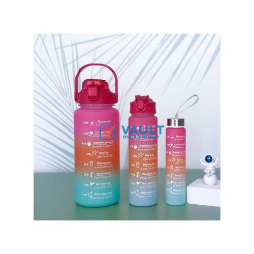3 In 1 Extra Large Water Bottle Set-sport -Multicolored