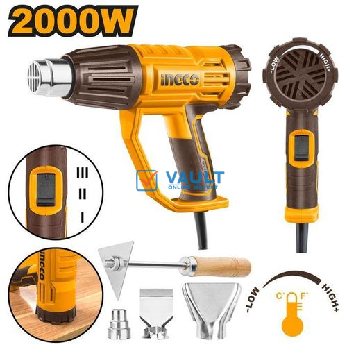 INGCO HG200047 Heat Gun 2000W - Brown & Yellow
