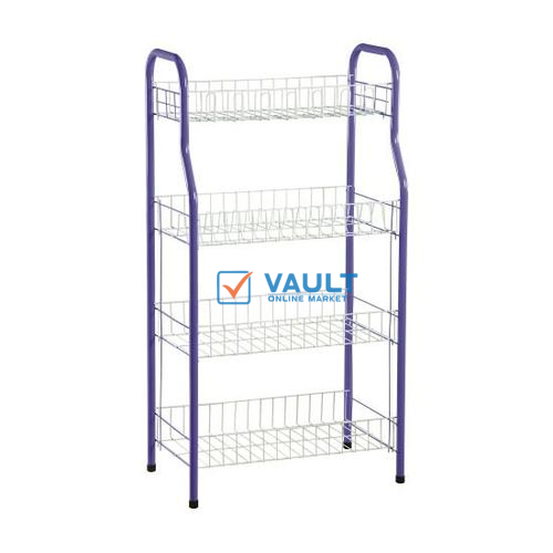 Kitchen Dish Drying Rack Outdoor Cups Plates Draining Storage Organizer, 4 Tier Multipurpose Stand- Blue.