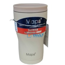 460ML Ceramic Travel Mug, Double Wall Insulated Thermo Coffee Mug with Leakproof Lid, Cream
