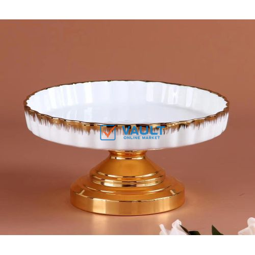 Ceramic Footed Bowl Round Pedestal Bowl Decorative Fruit Dish Holder