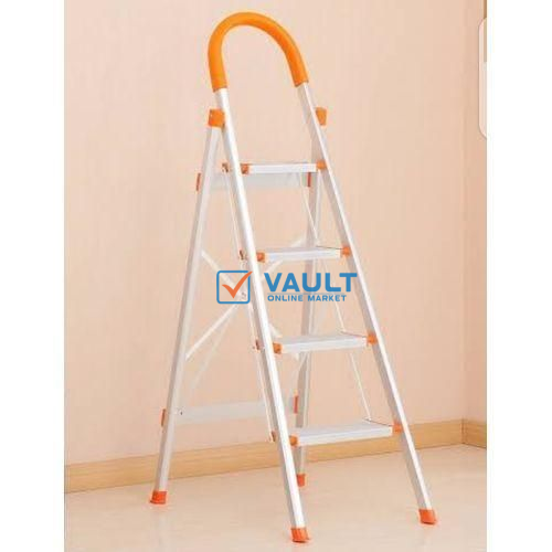 Aluminum 4 Steps Multipurpose Foldable Ladder - Silver