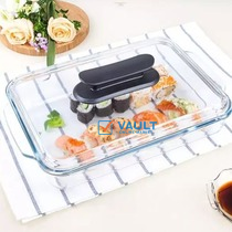 3 Litre Rectangle Microwaveable Tempered Glass Serving Dish-Colorless
