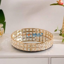 Decorative Crystal Mirror Tray