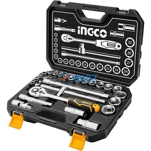 INGCO Socket Set 25Pcs 1/2", Tool Kit Tool Kit for Home Use