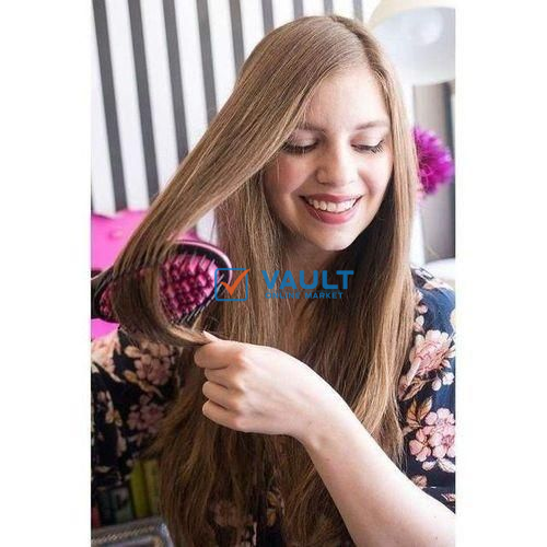 2 In 1 Electric Hair Straightening And Curling Iron-Black & Pink