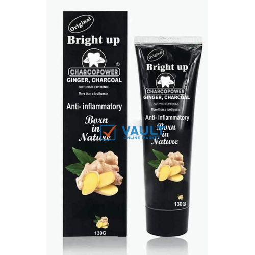 Bright Up Ginger Charcoal, Teeth Whitening, Strengthening Toothpaste, 100g