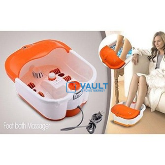 Multifunction Footbath Massager Spa With Heat Vibration And Roller Massager For Pain Relieve And Feet Care- Multicolor