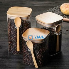 3PC Square Airtight Storage Pantry Food Glass Jars