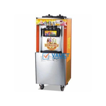 Commercial 3 Flavors Soft Serve Ice Cream Machine 20-30L Frozen Ice Cream Cones Machine Handness Adjustment Yogurt Ice Cream Maker with LCD Display