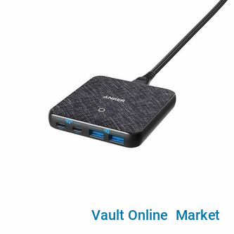 Anker USB C Fast Charger, PowerPort Atom III Slim 65W 4 Port PIQ 3.0 GaN Wall Charging Station with Dual USB C Ports for USB C Laptops, iPad Pro, iPhone, Galaxy, and More - Black