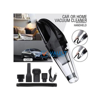 Rechargeable Washable Portable Handheld Vacuum Cleaner Cordless Buster DC12V For Car Kitchen Office Home Pet Hair Dust Cleaning - Black