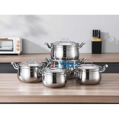 10 PC 16,18, 20,22,24CM Stainless Steel Saucepans Cooking Pots