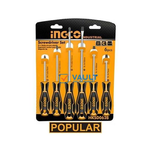 INGCO 6 Pcs Screwdriver Set - Orange / Black