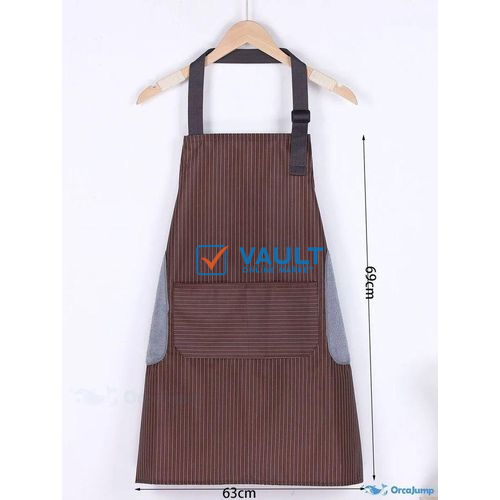 Waterproof Kitchen Apron with Adjustable Neck Strip, Front Pocket and 2 Side Coral Velvet Towels for Hands Wiping Quilt for Housewives, Chefs Bakery and Cafe's Waiters