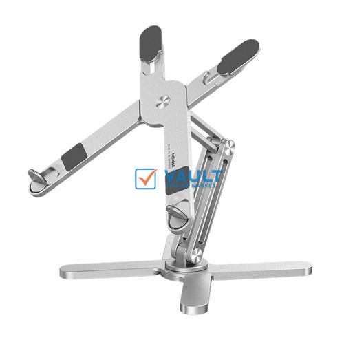 N86 Laptop Stand, Adjustable Computer Stand, Ergonomic Laptop Riser With 360° Rotating Base Silver