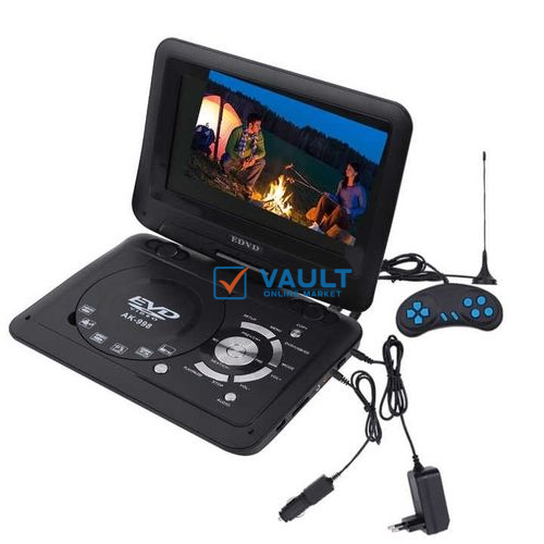 Portable DVD Player With LED Screen With TV Tunner,Card Reader, USB,Games -Black