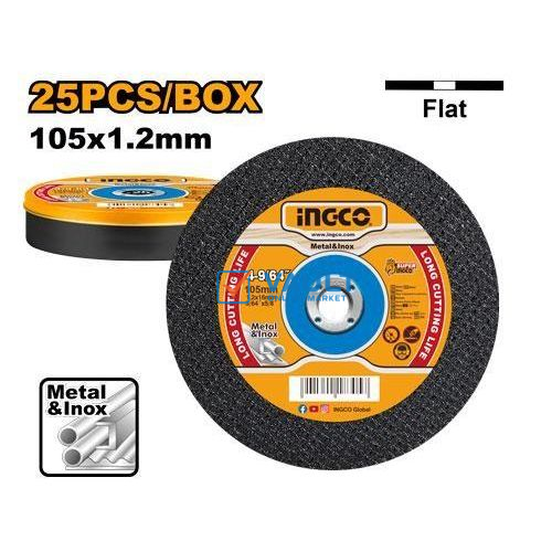 INGCO Abrasive Metal Cutting Disc Set 25pcs - Black