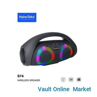 HAINOTEKO S74 Portable Bluetooth Speaker with Power Bank Function with Carrying Strap Supports FM Radio and with USB and Memory Card Slot Elegant-Multicolor