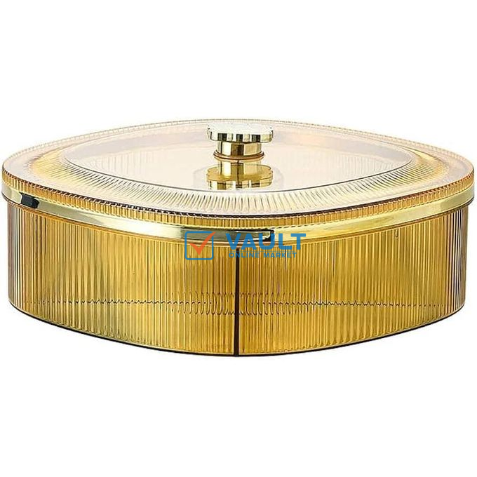 5 Compartments Snack Serving Tray Appetizer Transparent Plate with Lid Sealing Moisture-Proof Food Storage Organizer Container For Dried Fruits Nuts Candies Sweet Cookies Chocolates Mouth Freshener Re