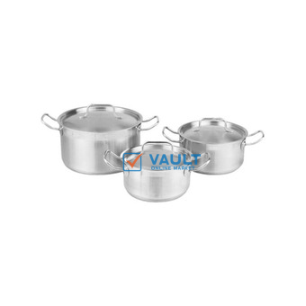 6 Pieces Of Heavy Stainless Steel Saucepans Cookware, Silver.