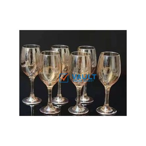 6 Pc Gold Lead-free Juice, Champagne Wine Glasses Decorative - Brown.
