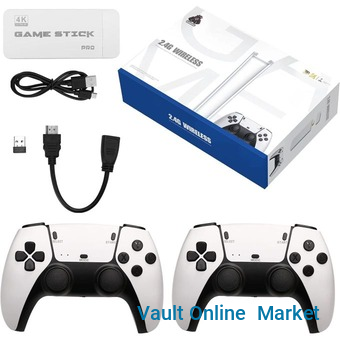 Wireless Retro Gaming Console Game Stick Video Game Console for TV Built-in 10000 Classic Games 8 Bit Mini Retro Controller HDMI Output Dual Player-4K Ultra HD Game Stick with 24,000+ Classic Games,2.