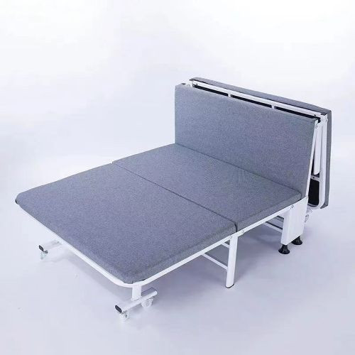 Folding Portable Guest Bed Chair Sofa With Wheels for Home Office Hospital, White.