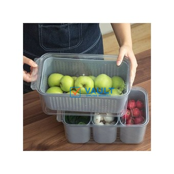 6.25L Refrigerator Organizer Bin Storage Container For Fruits Vegetables- Multi-colours.